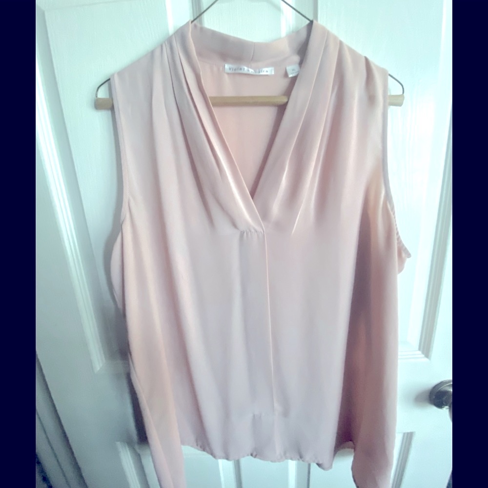 Blush pink sleeve blouse